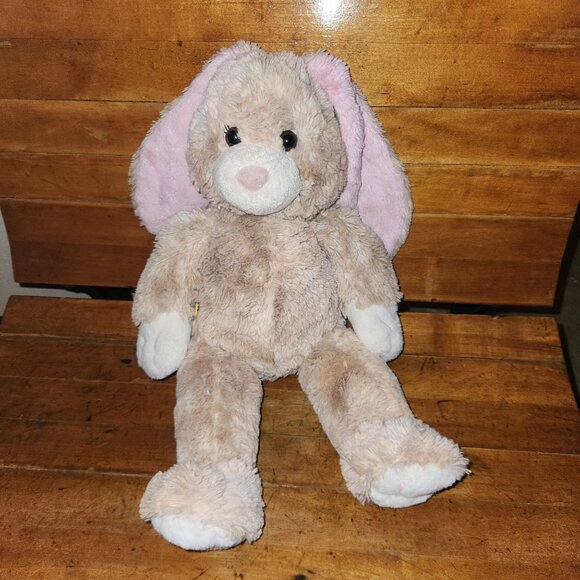 Stuffed Build-A- Bear Swirl Bunny Plush Toy With Pink Ears & White Paws - Picture 1 of 9